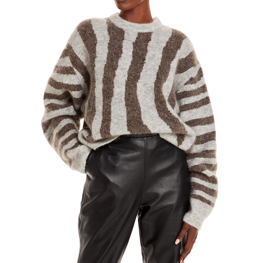 REMAIN Birger Christensen Cami Striped Knit Wool Blend Sweater Size UK12 US8 NEW